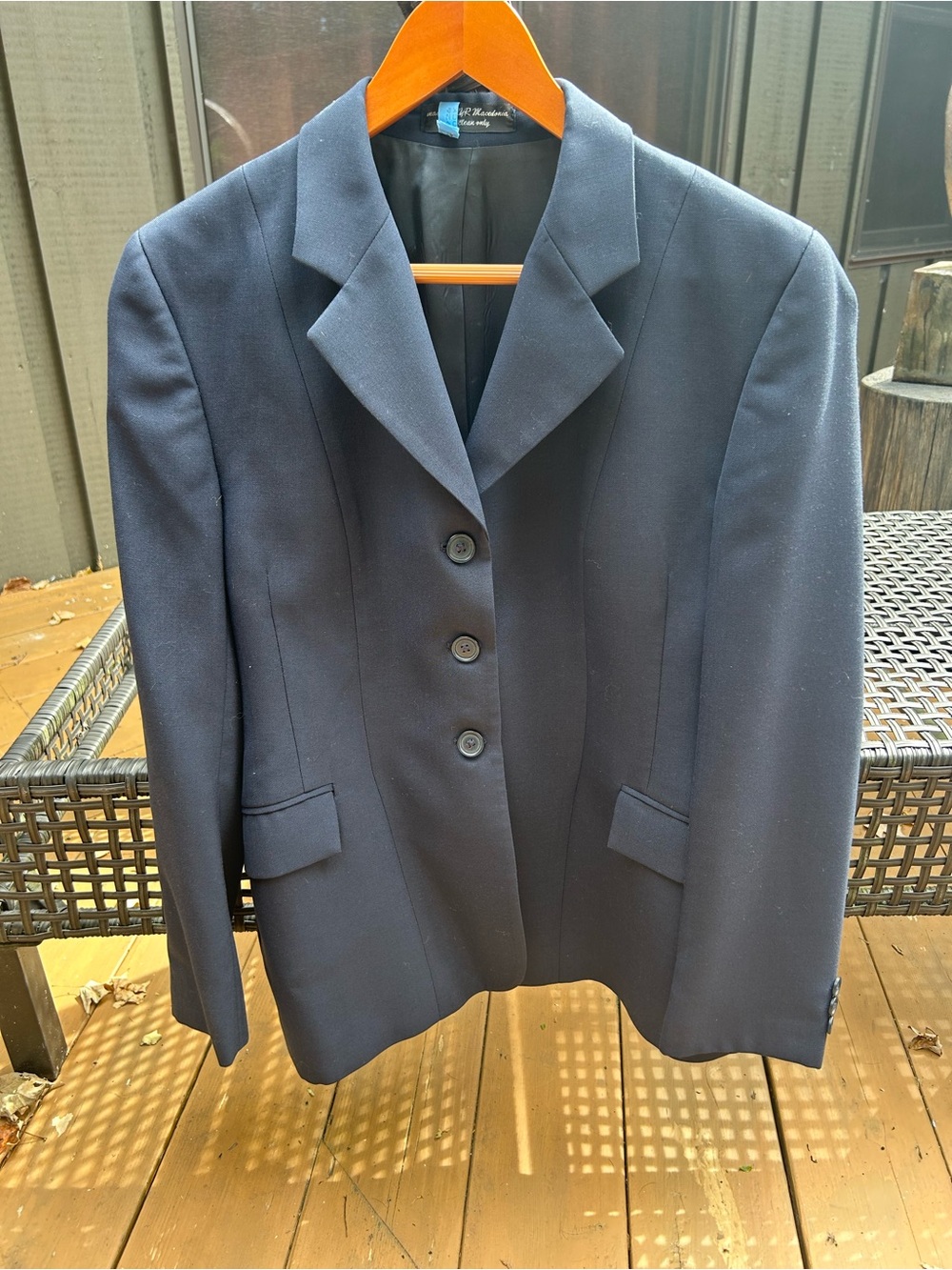 Equestrian Navy Single-Breasted Blazer Jacket RJ classic essential